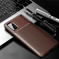 Coque Silicone Housse Etui Gel Serge pour Samsung Galaxy A41 Marron