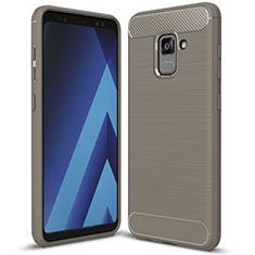 Coque Silicone Housse Etui Gel Serge pour Samsung Galaxy A5 (2018) A530F Gris