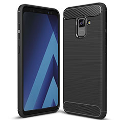 Coque Silicone Housse Etui Gel Serge pour Samsung Galaxy A5 (2018) A530F Noir