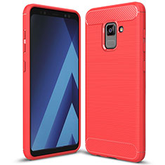 Coque Silicone Housse Etui Gel Serge pour Samsung Galaxy A5 (2018) A530F Rouge