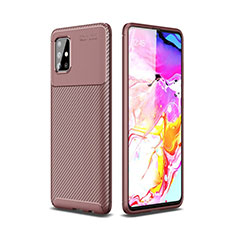 Coque Silicone Housse Etui Gel Serge pour Samsung Galaxy A51 5G Marron