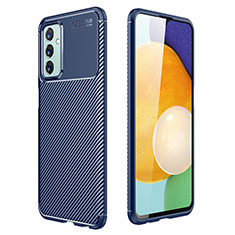 Coque Silicone Housse Etui Gel Serge pour Samsung Galaxy F23 5G Bleu