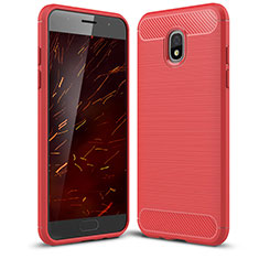 Coque Silicone Housse Etui Gel Serge pour Samsung Galaxy J3 (2018) SM-J377A Rouge