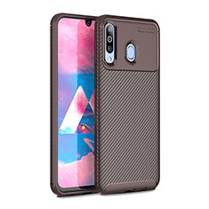 Coque Silicone Housse Etui Gel Serge pour Samsung Galaxy M30 Marron