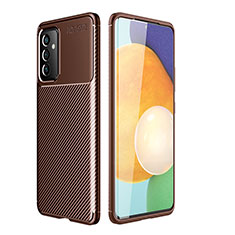 Coque Silicone Housse Etui Gel Serge pour Samsung Galaxy M34 5G Marron