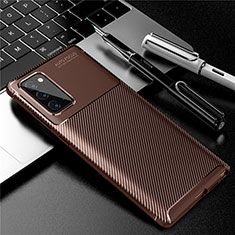 Coque Silicone Housse Etui Gel Serge pour Samsung Galaxy Note 20 Plus 5G Marron