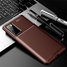 Coque Silicone Housse Etui Gel Serge pour Samsung Galaxy S20 FE 5G Marron