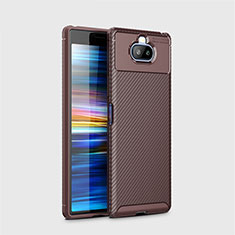 Coque Silicone Housse Etui Gel Serge pour Sony Xperia 8 Marron