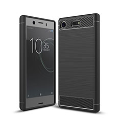 Coque Silicone Housse Etui Gel Serge pour Sony Xperia XZ1 Compact Noir