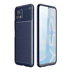 Coque Silicone Housse Etui Gel Serge pour Vivo Y52s t1 5G Bleu