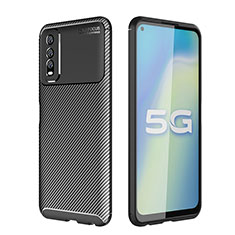 Coque Silicone Housse Etui Gel Serge pour Vivo Y70S 5G Noir