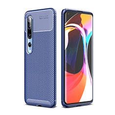 Coque Silicone Housse Etui Gel Serge pour Xiaomi Mi 10 Bleu