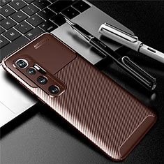 Coque Silicone Housse Etui Gel Serge pour Xiaomi Mi 10 Ultra Marron