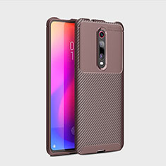 Coque Silicone Housse Etui Gel Serge pour Xiaomi Mi 9T Pro Marron