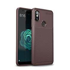 Coque Silicone Housse Etui Gel Serge pour Xiaomi Mi A2 Marron