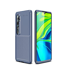 Coque Silicone Housse Etui Gel Serge pour Xiaomi Mi Note 10 Pro Bleu