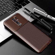 Coque Silicone Housse Etui Gel Serge pour Xiaomi Poco M2 Marron