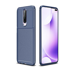 Coque Silicone Housse Etui Gel Serge pour Xiaomi Redmi K30 4G Bleu