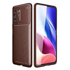 Coque Silicone Housse Etui Gel Serge pour Xiaomi Redmi K40 5G Marron