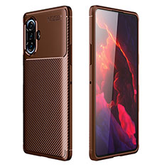 Coque Silicone Housse Etui Gel Serge pour Xiaomi Redmi K40 Gaming 5G Marron