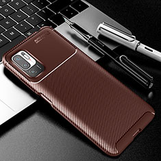 Coque Silicone Housse Etui Gel Serge pour Xiaomi Redmi Note 10 5G Marron