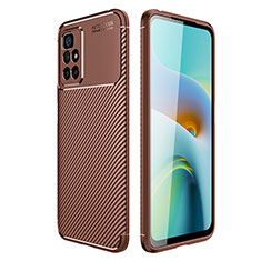 Coque Silicone Housse Etui Gel Serge pour Xiaomi Redmi Note 11 4G (2021) Marron