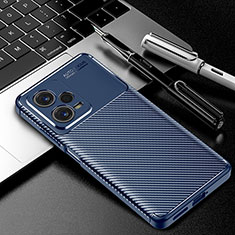 Coque Silicone Housse Etui Gel Serge pour Xiaomi Redmi Note 12 Pro+ Plus 5G Bleu