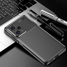 Coque Silicone Housse Etui Gel Serge pour Xiaomi Redmi Note 12 Pro+ Plus 5G Noir