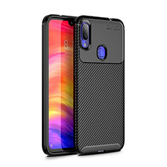 Coque Silicone Housse Etui Gel Serge pour Xiaomi Redmi Note 7 Noir