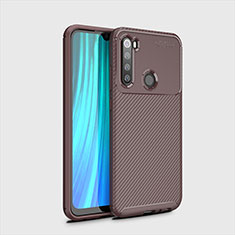 Coque Silicone Housse Etui Gel Serge pour Xiaomi Redmi Note 8 Pro Marron