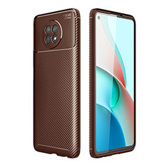 Coque Silicone Housse Etui Gel Serge pour Xiaomi Redmi Note 9 5G Marron