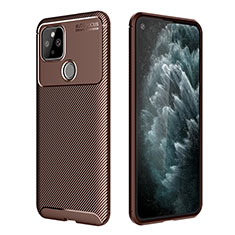 Coque Silicone Housse Etui Gel Serge QK1 pour Google Pixel 5 Marron