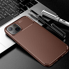 Coque Silicone Housse Etui Gel Serge S01 pour Apple iPhone 13 Marron