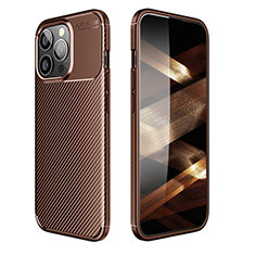 Coque Silicone Housse Etui Gel Serge S01 pour Apple iPhone 14 Pro Max Marron