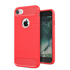 Coque Silicone Housse Etui Gel Serge S01 pour Apple iPhone 7 Rouge