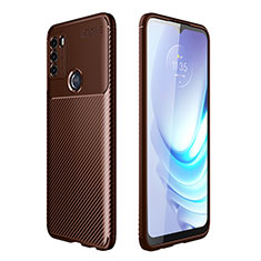 Coque Silicone Housse Etui Gel Serge S01 pour Motorola Moto G50 Marron