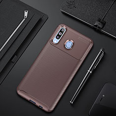 Coque Silicone Housse Etui Gel Serge S01 pour Samsung Galaxy A40s Marron