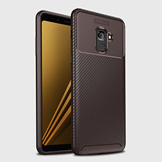 Coque Silicone Housse Etui Gel Serge S01 pour Samsung Galaxy A8+ A8 Plus (2018) A730F Marron