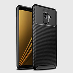 Coque Silicone Housse Etui Gel Serge S01 pour Samsung Galaxy A8+ A8 Plus (2018) A730F Noir