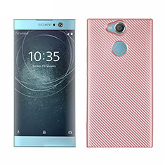 Coque Silicone Housse Etui Gel Serge S01 pour Sony Xperia XA2 Or Rose