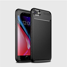 Coque Silicone Housse Etui Gel Serge S02 pour Apple iPhone SE (2020) Noir