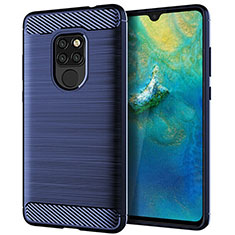 Coque Silicone Housse Etui Gel Serge S02 pour Huawei Mate 20 Bleu