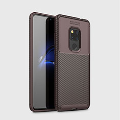 Coque Silicone Housse Etui Gel Serge S03 pour Huawei Mate 20 Marron