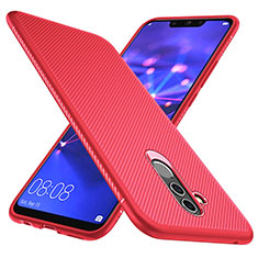 Coque Silicone Housse Etui Gel Serge S05 pour Huawei Mate 20 Lite Rouge