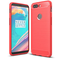 Coque Silicone Housse Etui Gel Serge T01 pour OnePlus 5T A5010 Rouge