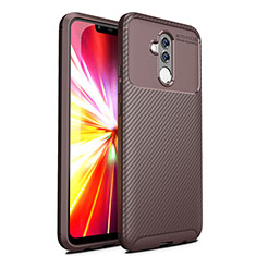 Coque Silicone Housse Etui Gel Serge T02 pour Huawei Mate 20 Lite Marron