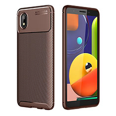 Coque Silicone Housse Etui Gel Serge WL1 pour Samsung Galaxy A01 Core Marron