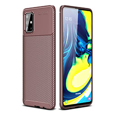 Coque Silicone Housse Etui Gel Serge WL1 pour Samsung Galaxy A71 5G Marron