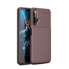 Coque Silicone Housse Etui Gel Serge Y01 pour Huawei Honor 20S Marron