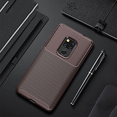 Coque Silicone Housse Etui Gel Serge Y01 pour Huawei Mate 20 Marron